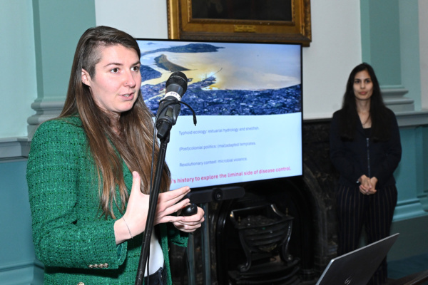 Dr Emily Webster introducing her research into Dublin's contagious past, 13th June. Picture Credit: Bobby Studio.